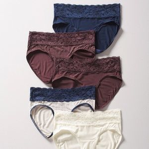 EMBRACEABLE Super Soft Signature Lace Hipster 5 Pack NWT